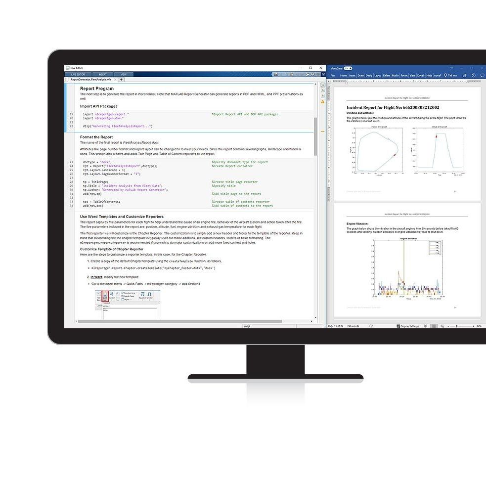 Reporting Software MATLAB Report Generator The MathWorks