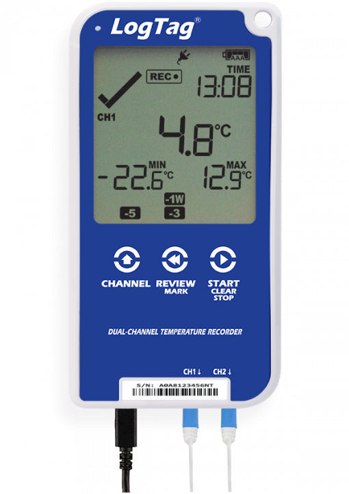 Temperatur Datenlogger UTRED30 16 Logtag Mit LCD Display 2 Kanal