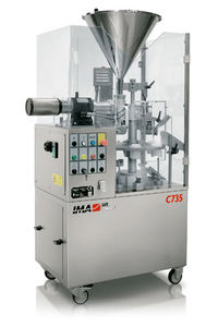 Rohr-Abfüllanlage / halbautomatisch / Fallrohre / für Nahrungsmittel