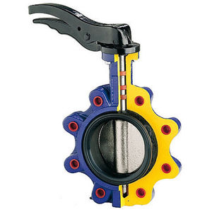 Lug Typ Ventil / mit Absperrklappe / Hebel / für Wasser
