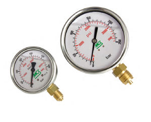 analoges Manometer / Rohrfeder mit Flüssigkeitsfüllung / Prozess / Edelstahl
