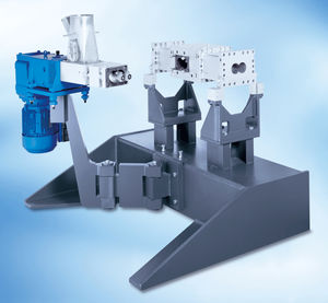 Doppelschneckenbeschicker / motorisiert / für Extruder