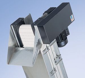 Förderer mit Modulband / für die Lebensmittelindustrie / schräg