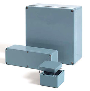 DIN-Schienen-Gehäuse / rechteckig / glasfaserverstärkter Polyester / mit Schraubendeckel