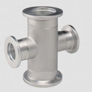 Flanschanschluss / Kreuz / Vakuum / Aluminium