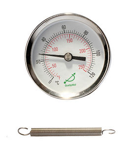 Bimetall-Thermometer / analog / für Oberflächenmontage / Edelstahl
