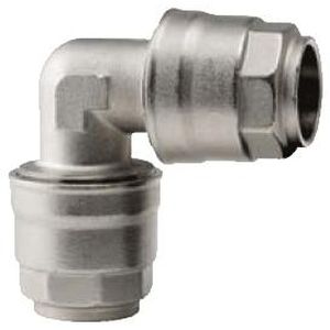 Push-in-Anschluss / 90°-Winkel / Druckluft / aus vernickeltem Messing