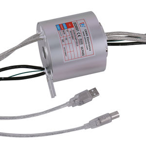 Schleifring zur Leistungs- und Signalübertragung / Durchgangsbohrung / Robotertechnik / für Verpackung