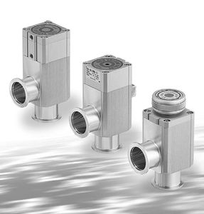 pneumatisch gesteuertes Ventil / für Gas / rechtwinklig / Aluminium