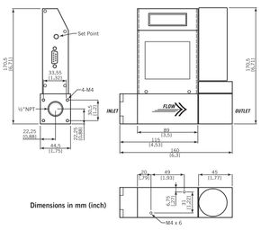 Durchflussregler / thermisch / Massenstrom / für Gas / digital