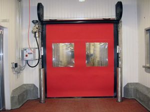 Rolltore / anodisiertes Aluminium / Stoff / Industrie
