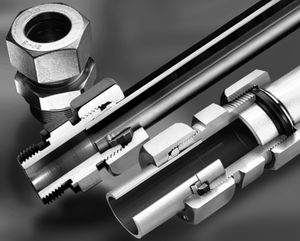 Schneidringanschluss / gerade / hydraulisch / Stahl