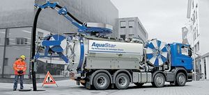 Sauglader-LKW / für Saug- und Spülzwecke / 4-Achsen / mit Wasserwiederverwertung