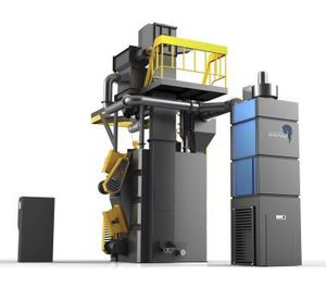 Strahlanlage mit Haken / für Metall / automatisch / kompakt