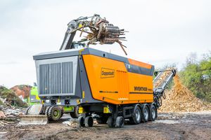 Einwellenschredder / für Holz / mobil