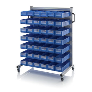 Lagerungswagen / Aluminium / Fachböden / für Behälter