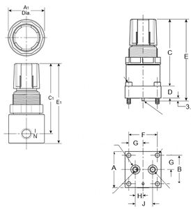 Druckluftregler / einstufig / Federdruck