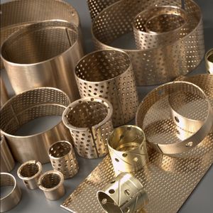 Flanschgleitlager / zylinderförmig / aus Bronze / PTFE