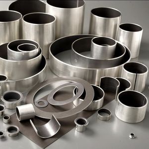 Flanschgleitlager / zylinderförmig / aus Kohlenstoffstahl / PTFE-beschichtete