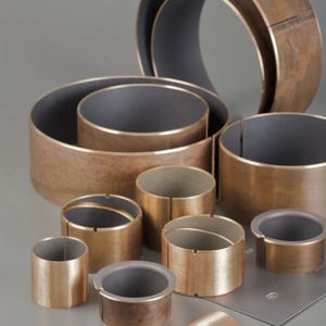 Flanschgleitlager / zylinderförmig / Bronze / PTFE-beschichtete