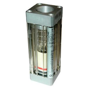 Schwebekörper-Durchflussmesser / für Flüssigkeiten / Kunststoffrohr / Aluminium
