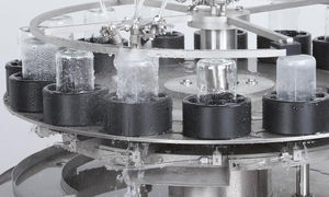 Reinigungsanlage für Flaschen / Wasser / Lösungsmittel / halbautomatisch