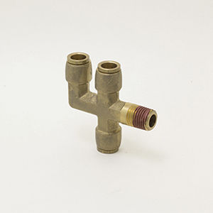Push-to-Lock-Anschluss / Kreuz / pneumatisch / Messing