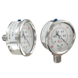Manometer mit Zifferblatt-Anzeige / Rohrfeder mit Flüssigkeitsfüllung / Prozess / Edelstahl