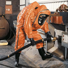 feuerfester Arbeitsanzug / chemikalienbeständig / Polyethylen / aus Butyl-Kautschuk