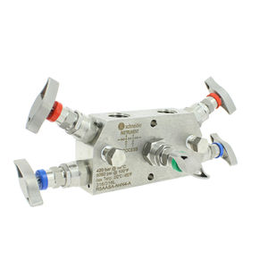 3-Wege-Verteilerblock / Edelstahl / Isolation / Kalibrierung