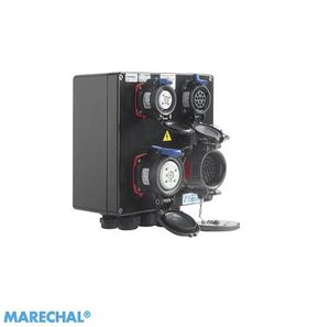 voll ausgestattete Steckdosenkombination / modular / Polyester / für Verteiler