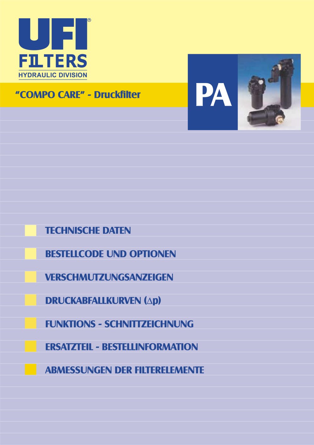 PA - COMPO CARE - Druckfilter - UFI HYDRAULIC
