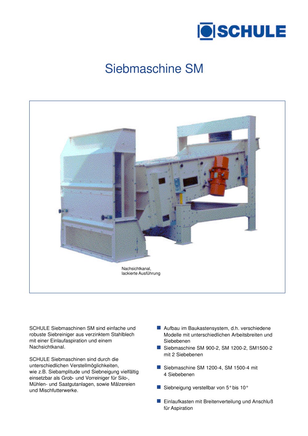 Siebmaschine SM - F. H. SCHULE Muehlenbau