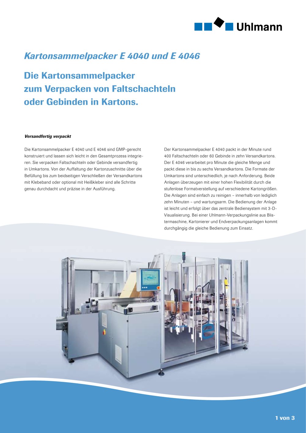 Kartonsammelpacker E 4040 - Uhlmann Pac-Systeme
