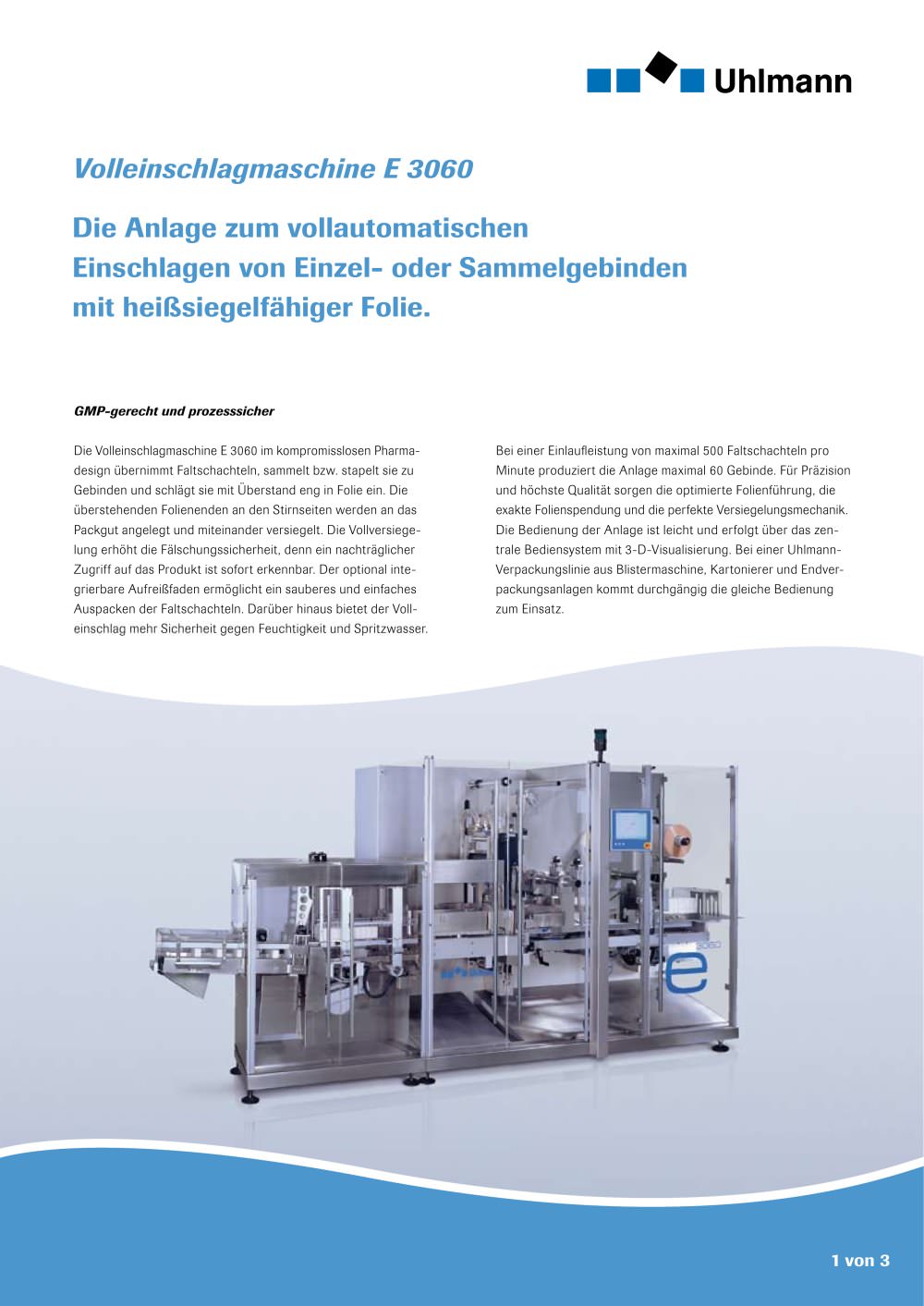 Volleinschlagmaschine E 3060 - Uhlmann Pac-Systeme