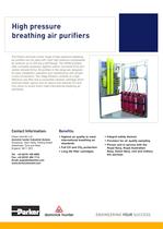 High pressure breathing air purifiers