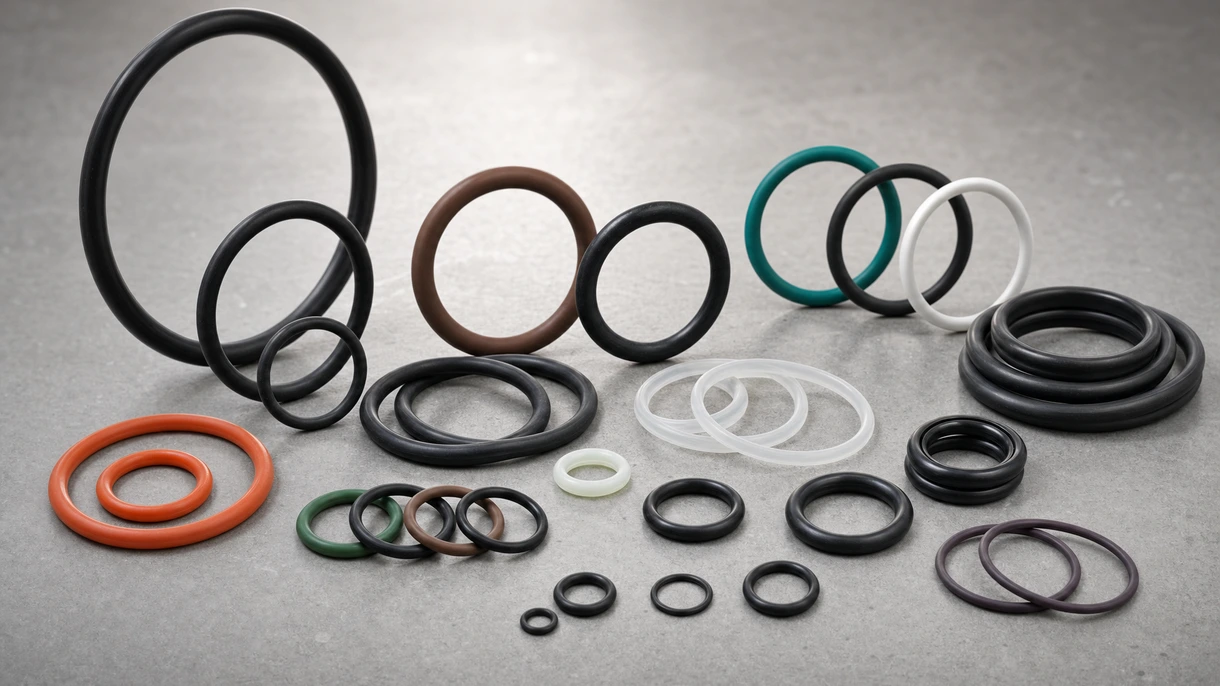 Industrietechniker bei der Installation einer hochbelastbaren Nitril-O-Ring-Dichtung in ein präzisionsgefertigtes Hydraulikpumpengehäuse während der Montage.