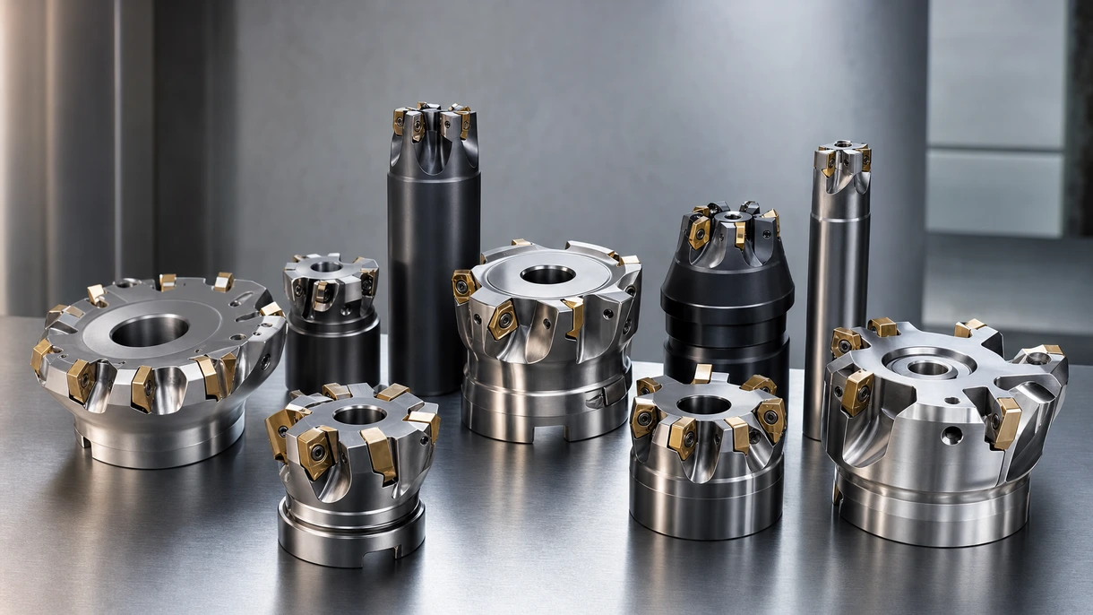 Professioneller CNC-Zerspanungsmechaniker beim Einsatz eines Hochleistungs-Planfräsers mit Wendeschneidplatten zur schweren Materialabnahme von einer großen Industriestahlplatte.