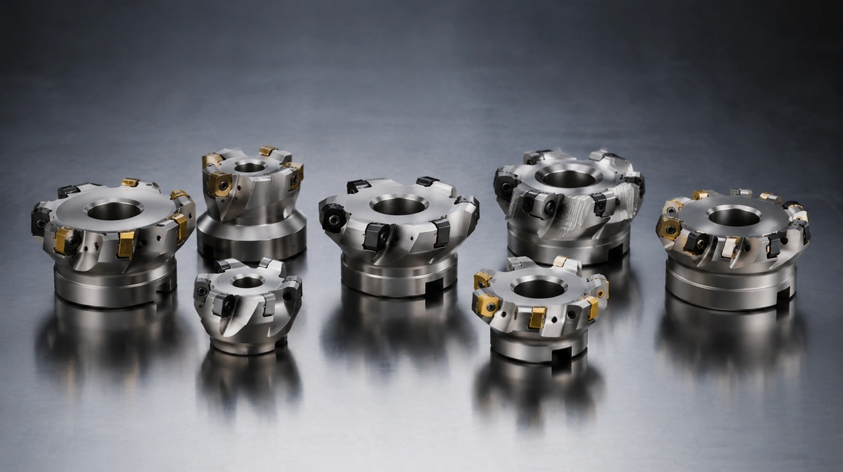 Industrielle CNC-Fräsmaschine bei einem schweren Planfräsvorgang an einem großen Stahlblock mit sichtbarer Kühlmittelzufuhr.