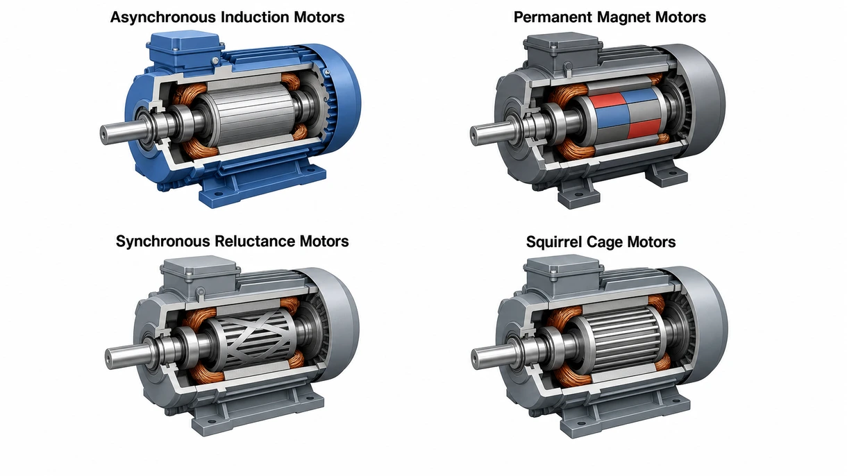 Nahaufnahme der Statorwicklungen eines industriellen AC-Motors, die eine hochwertige Isolierung für das thermische Management und die Betriebsdauer zeigen.
