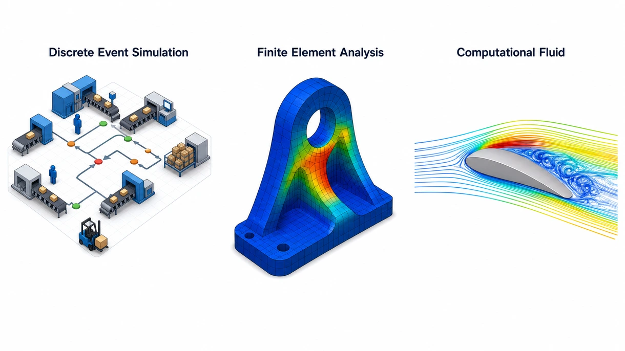 Nahaufnahme eines Netzes der Finite-Elemente-Analyse auf einer mechanischen Komponente, das die Wärmeverteilung und strukturelle Spannungspunkte zeigt.