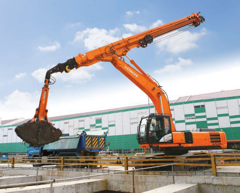 Bagger mit Teleskoparm - ZX330LC-5G CTA - Hitachi Construction Machinery  Europe - großformatig / auf Raupen / für Baustellen