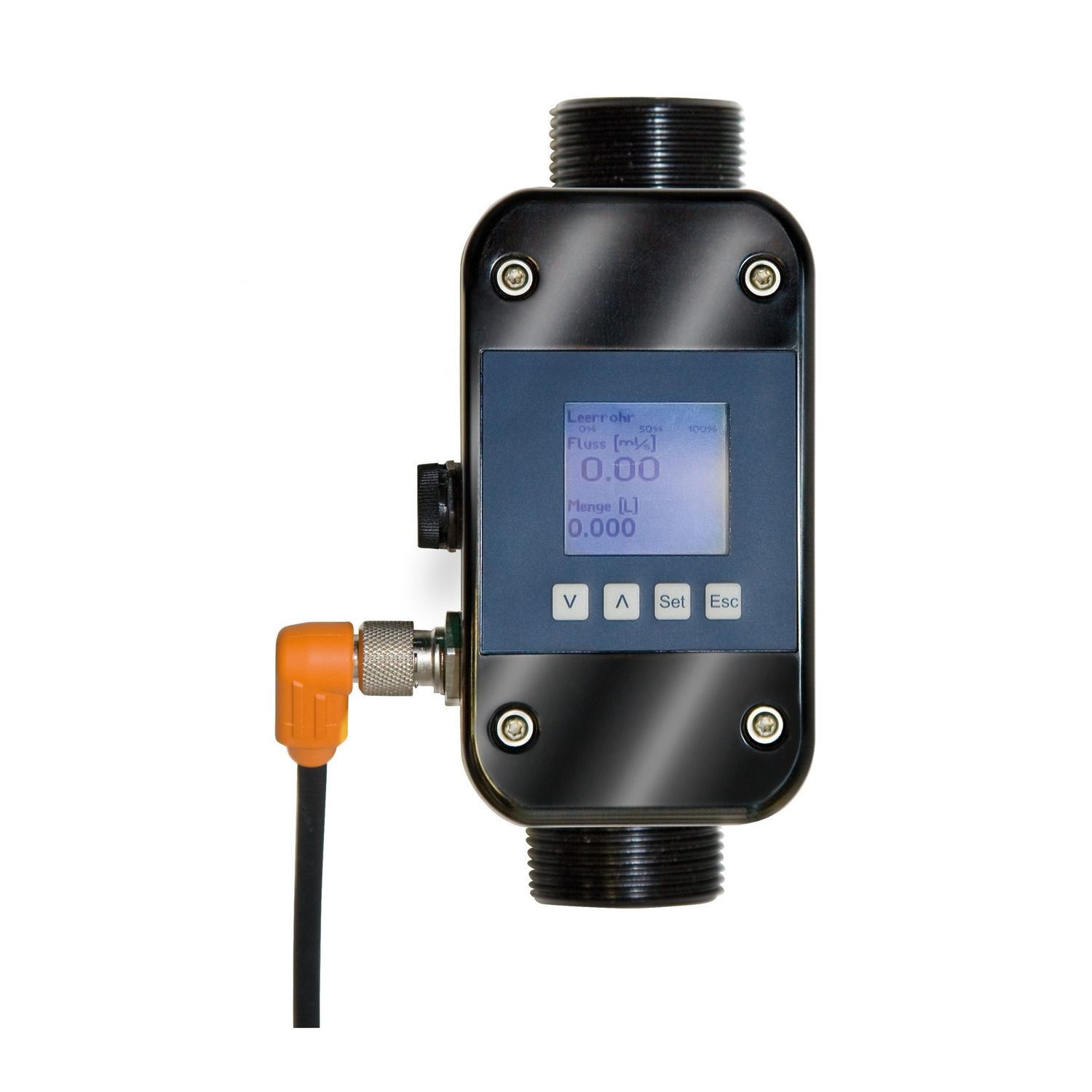 Handlicher Ultraschall-Durchflussmesser – Tragbares Clamp-on Design Für Kunststoff- & Metallrohre, -30 Bis 90°C, Inkl. 3 Sensoren, Datenlogger, RS-232