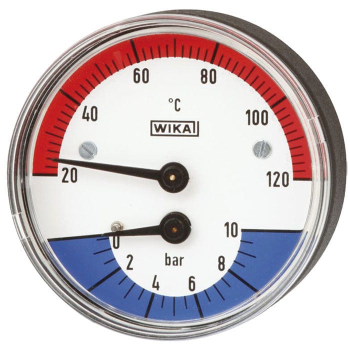 Niceminiwall Bimetall-Thermometer 63mm - Edelstahl Heizungsanzeige 0-120°C