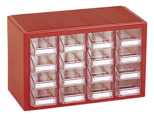 Modulares Lagersystem / transparente Schubladen