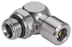 Schraubanschluss / rechtwinklig / aus vernickeltem Messing / mit o-Ring