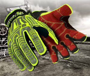 Handschuh für Materialumschlag