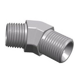 Gewindeanschluss / 45°-Winkel / hydraulisch / außen-außen