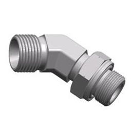 Gewindeanschluss / 45°-Winkel / hydraulisch / außen-außen