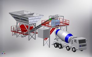 semi-mobile Betonmischanlage / kompakt